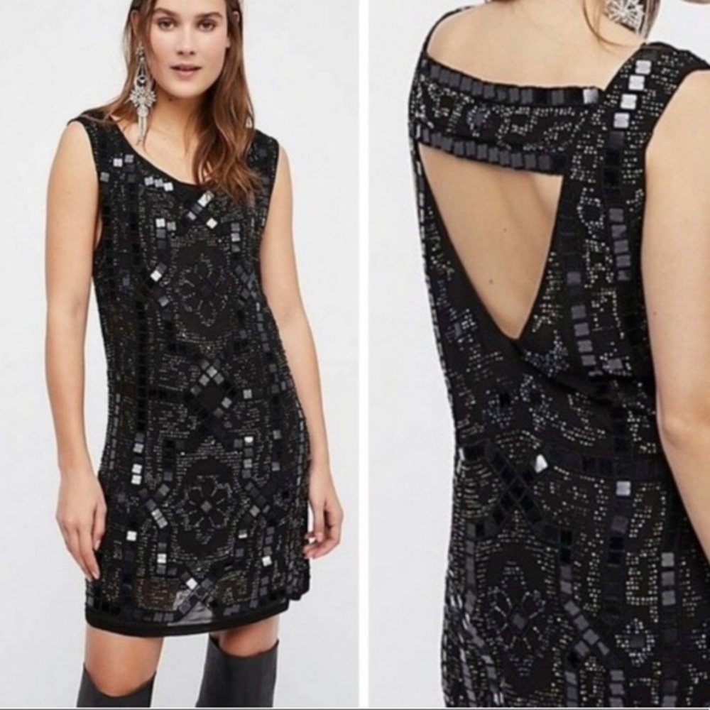 Free People sequence mini dress black size 4